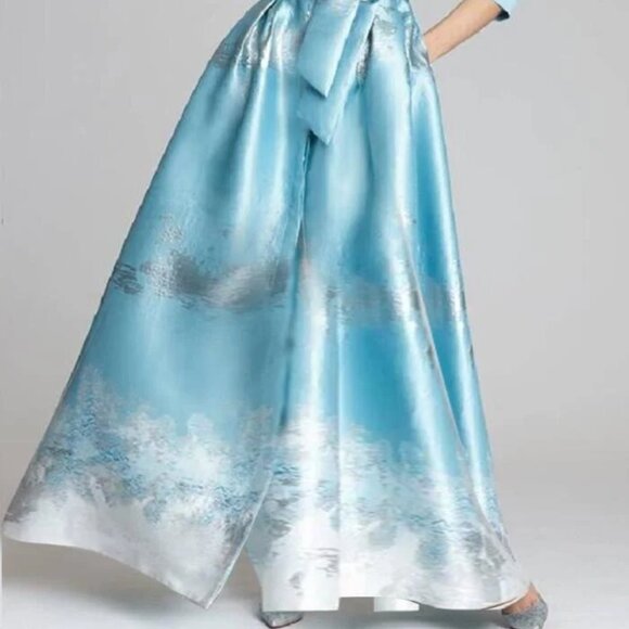 MAXI BUTTON DOWN OCEAN PRINT DRESS WITH POCKETS - MEDIUM - Picture 2 of 9